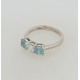 Pre Owned Platinum Diamond and Blue Topaz Ring ZB20